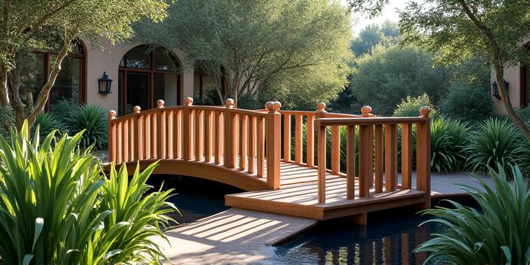 Puente de jardín personalizado en madera